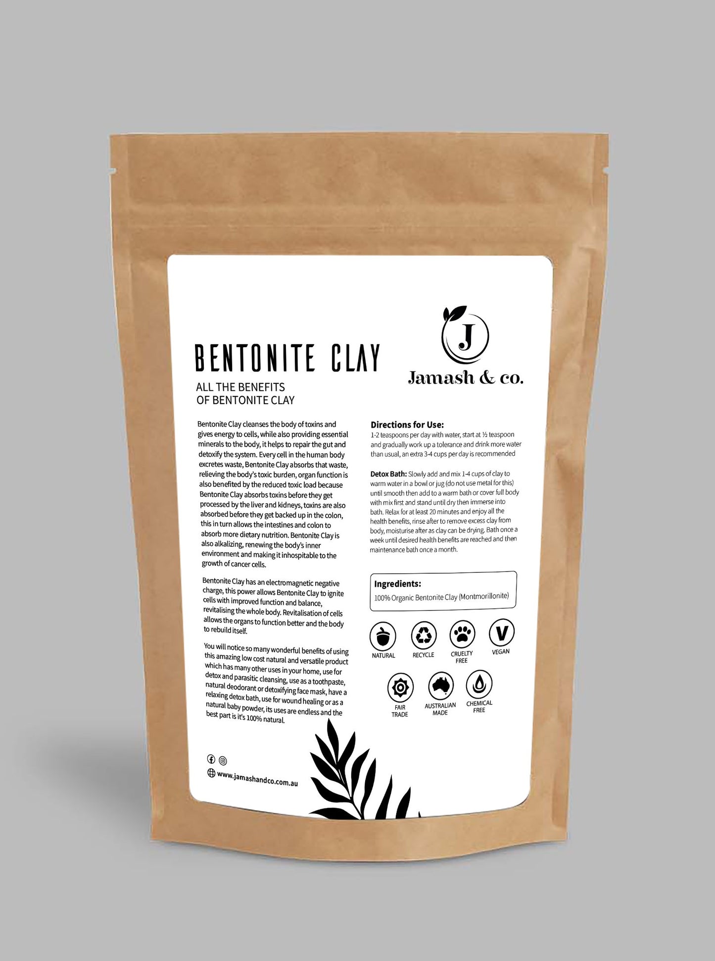 Organic Bentonite Clay 1kg